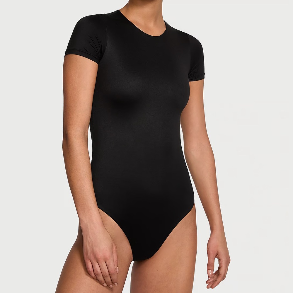 Victoria Secret Black Short Sleeve Bodysuit